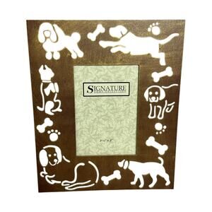 Signature Home Collection 3 1/2” x 5” Metal Dog Picture Frame New